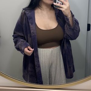 Purple tie dye corduroy jacket